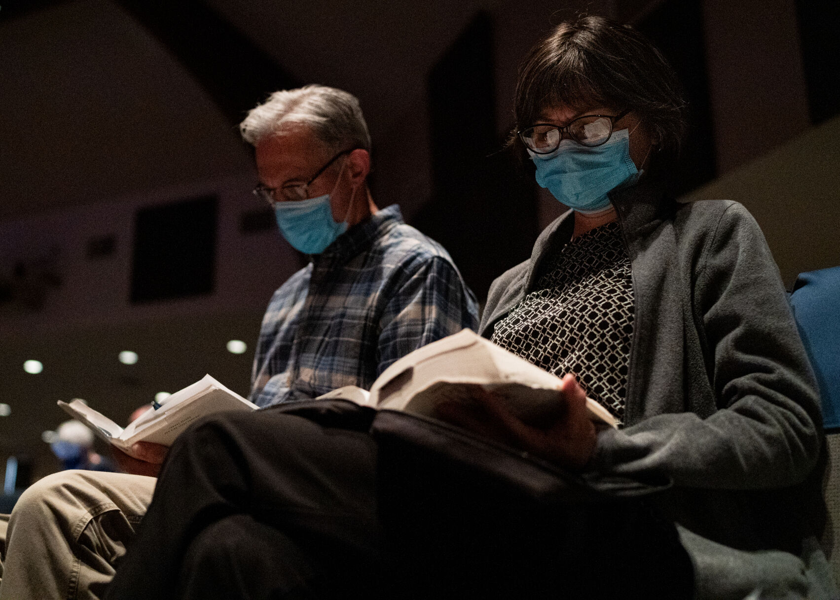 Gloria and Greg Schafer read from their bibles